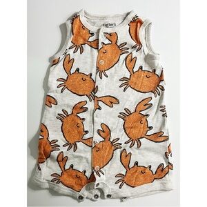 Carter's • Sleeveless Romper with Orange Crab Design